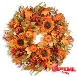 24" Fall Wreaths for Front Door