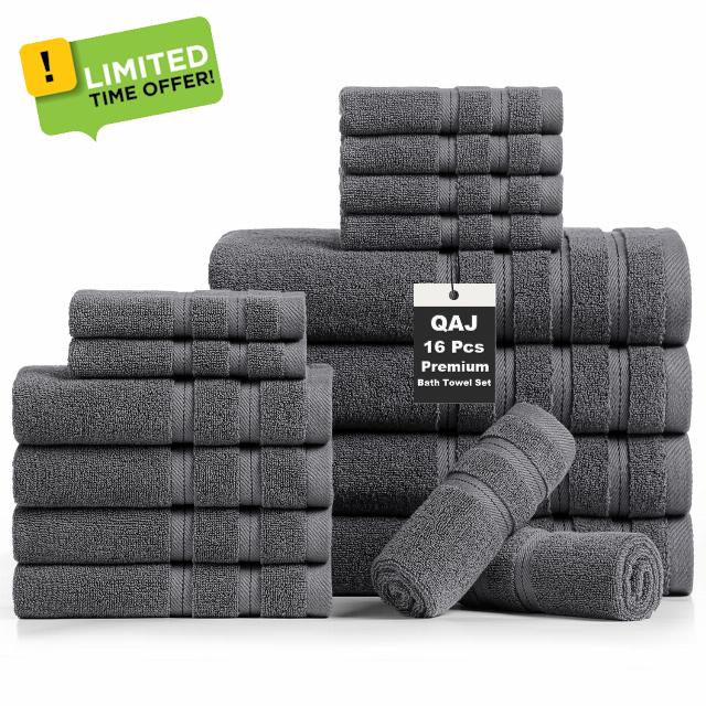 16-Piece Bath Towels Set
