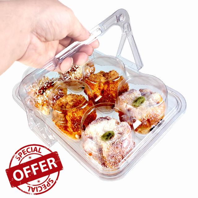 50 Pack 6-Compartment Plastic Muffin Container