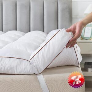 WhatsBedding 3 Inch Memory Foam Mattress Topper Queen Size for Back Pain
