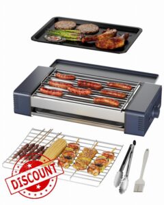 HBN 3-in-1 Hot Dog Roller Grill Machine with Nonstick Plate & Grill Rack