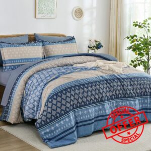 Drucon Boho Queen Comforter Set 7 Pieces