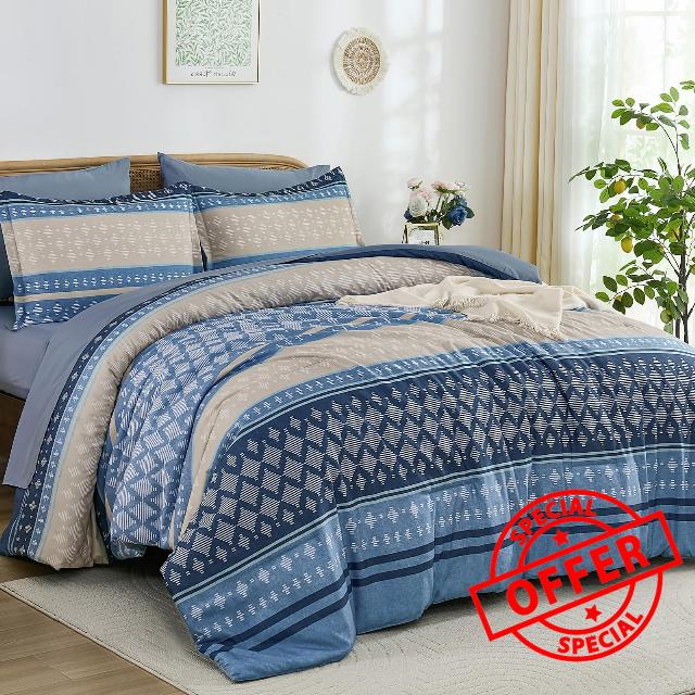 Drucon Boho Queen Comforter Set 7 Pieces