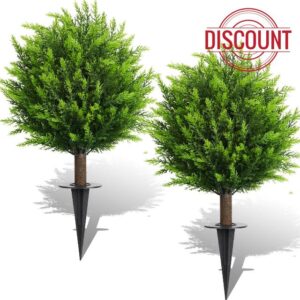 26.5" Artificial Cedar Topiary Ball Trees