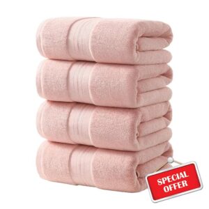 REDKISS Pink Bath Towels Set of 4