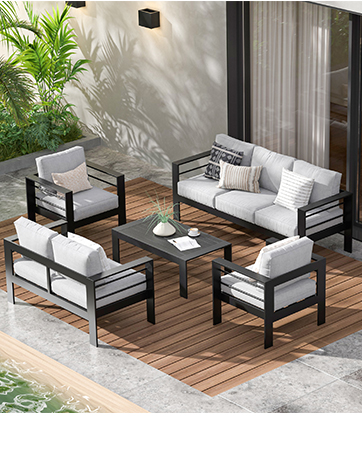 Wisteria Lane 2 Pieces Patio Furniture Sets, Outdoor Sectional Furniture with Armless Sofa, Tempe...