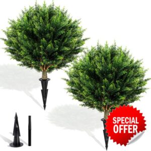 Artificial Cypress Topiary 2 Pack