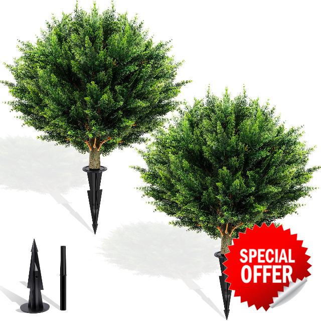 Artificial Cypress Topiary 2 Pack
