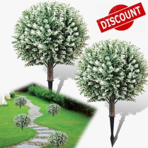 Boxwood Topiary Ball Tree Artificial Outdoor with Spike