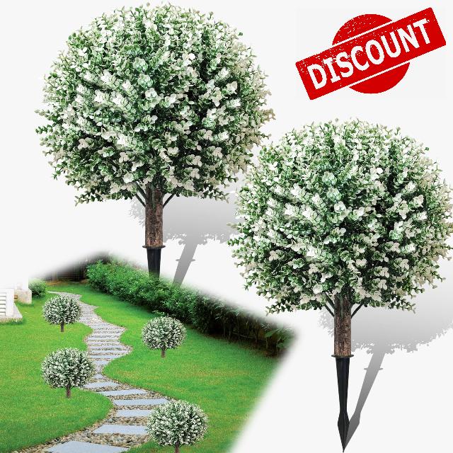 Boxwood Topiary Ball Tree Artificial Outdoor with Spike