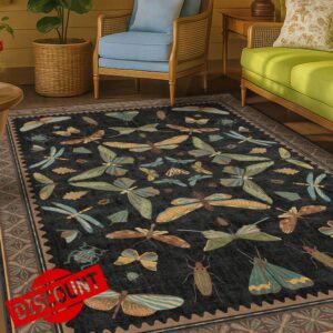 Washable 5x7 Black Rug for Living Room - Foyer Rugs for Entryway
