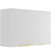 ChooChoo Bathroom Wall Cabinet, 2-Door Kitchen Wall Cabinet with Adjustable Shelves, Fluted Wall ...