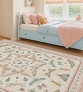 Hazo Haus Washable 5x8 Light Pink Rug for Bedroom - Pink Boho Girl Nursery Rug, Living Room, Natu...