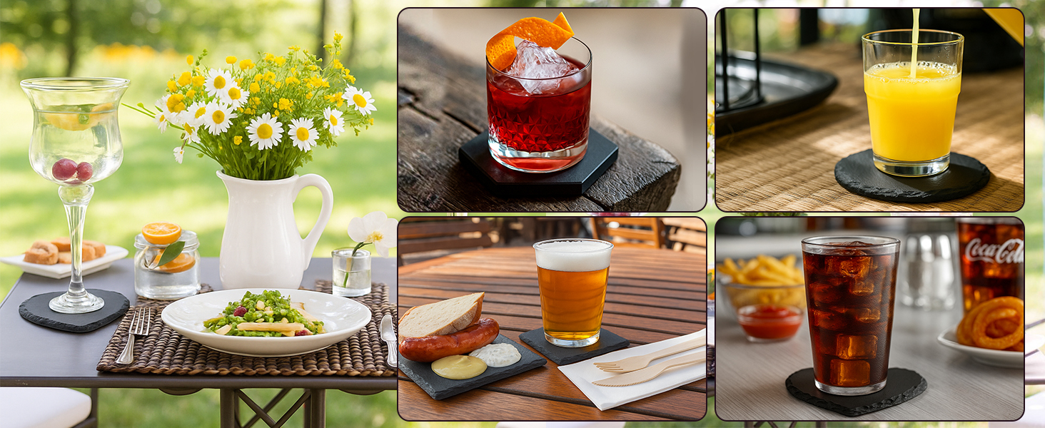  natural slate coasters