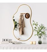 Hasipu Irregular Wall Mirror for Living Room Bathroom Entryway Decorative Frameless Mirror Hangin...