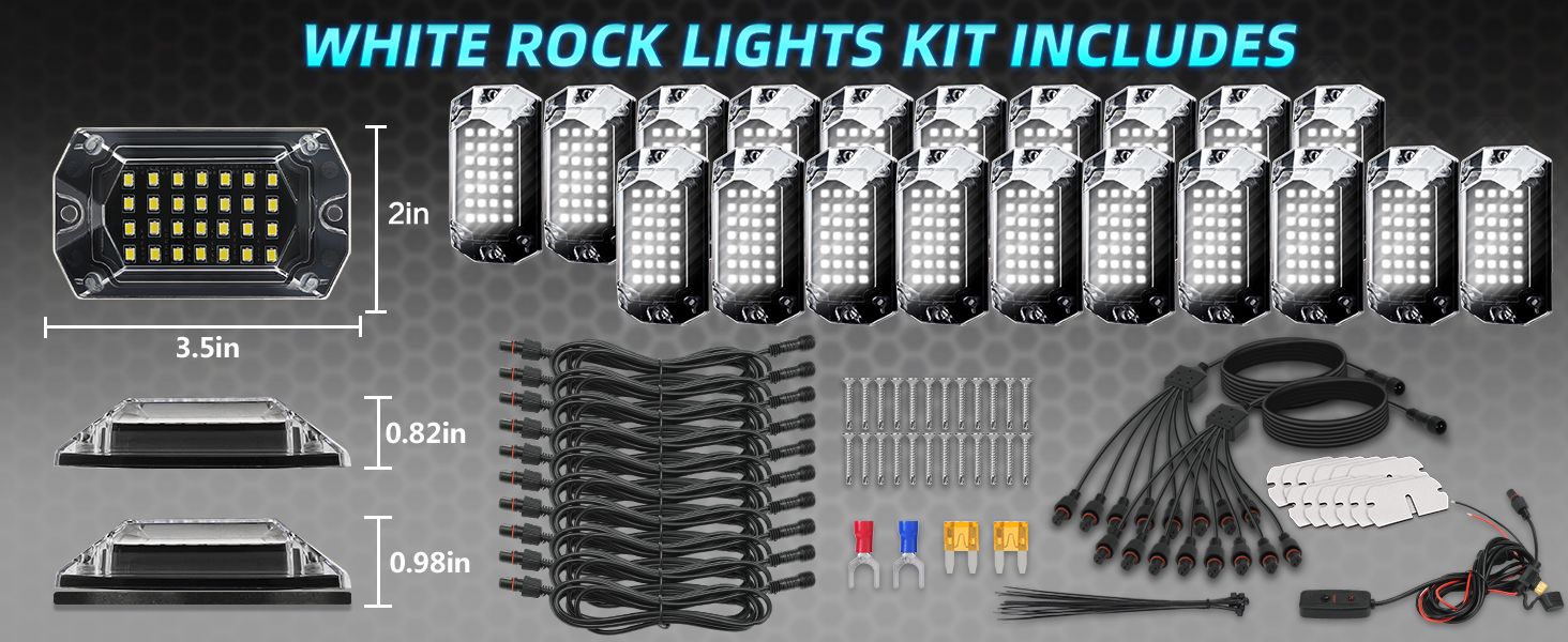 Pure White LED Rock Lights