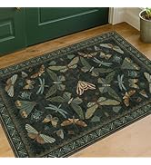 Hazo Haus 6x9 Blue Floral Rug for Dining Room Table - Area Rugs for Living Room, Bedroom, Insect ...