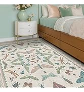 Hazo Haus Boho Bathroom Runners - 2x6 Blue and Green Rug for Kitchen, Entry Way, Non Slip Washabl...