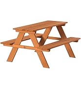 Gardenised Foldable White Kids' Picnic Bench Outdoor Portable Children's Backyard, Crafting, Dini...