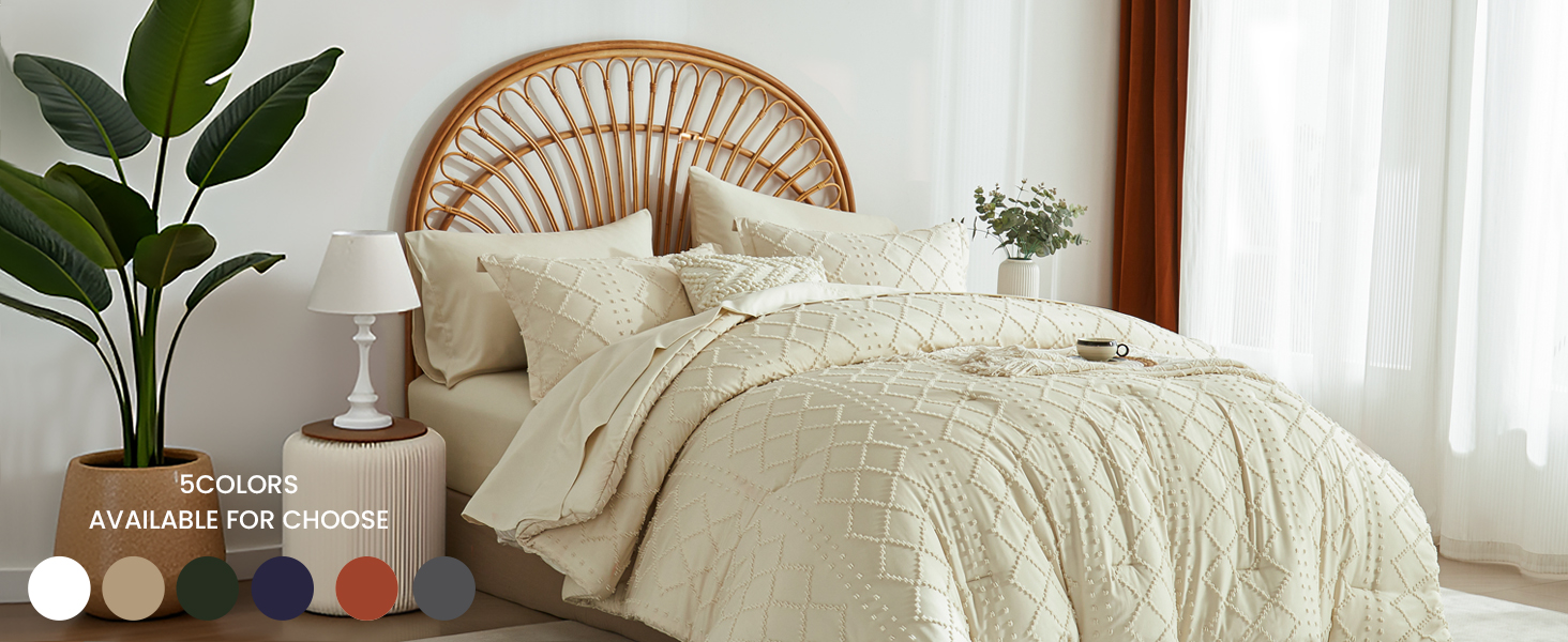 cream king size comforter set