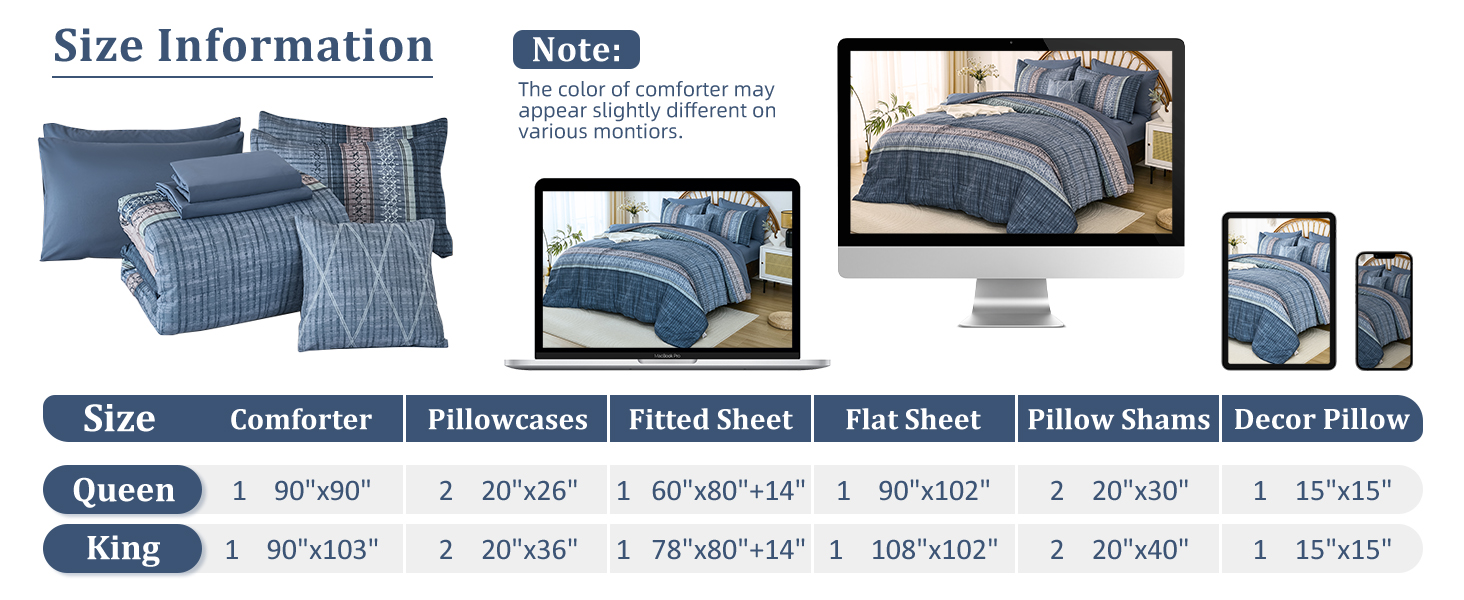 Blue Striped Boho Comforter