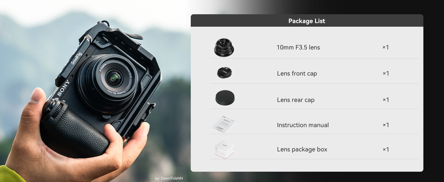 7artisans 10mm F3.5 Wide-Angle Fixed Focus Pancake Lens APS-C Lens