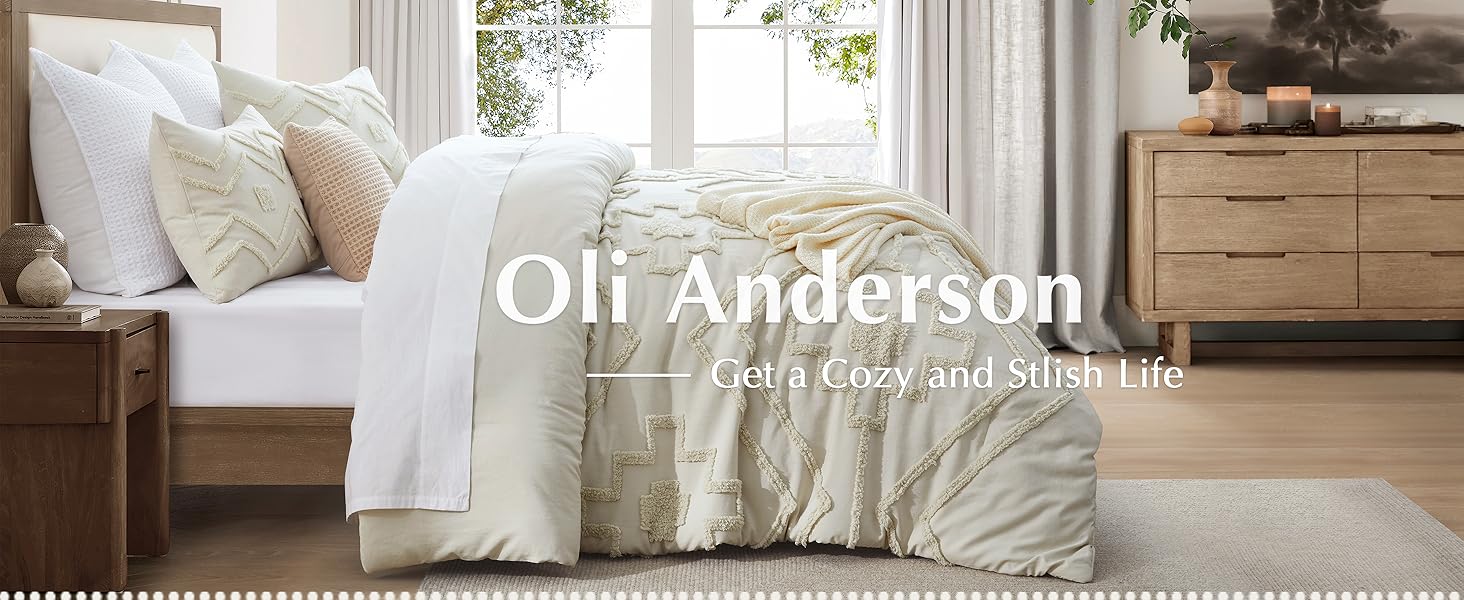 Beige Boho Tufted Comforter Set