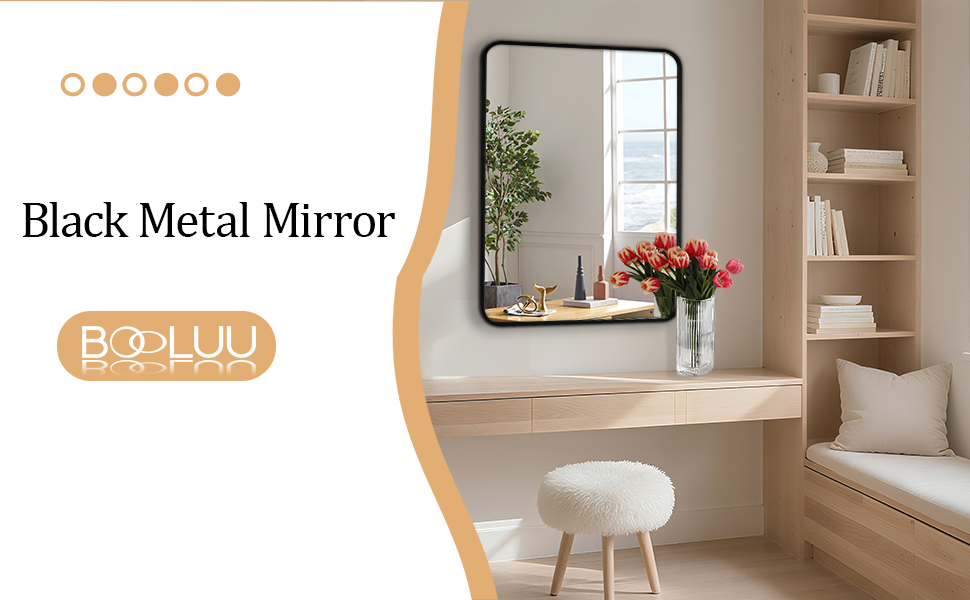 black matte mirror rectangle mirror for bathroom