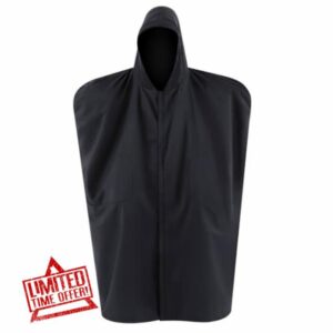Windproof Sideline Cape Hooded Unisex Cape Waterproof Stadium Blanket for Football Lacrosse Soccer Spectator Fans Black