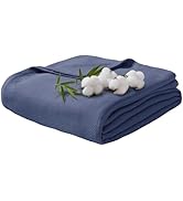 Queen Size Blanket, 70% Rayon (Derived from Bamboo) and 30% Cotton, Lightweight Jacquard Weave, B...