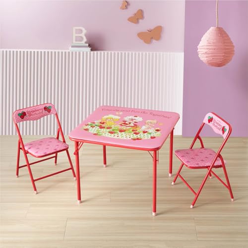 3-Piece Furniture Set with 1 Square Table & 2 Folding Chairs