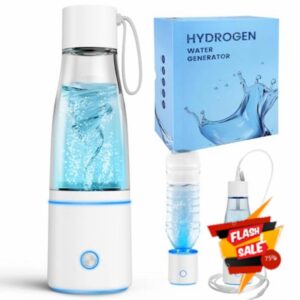 5000PPB Hydrogen Water Bottle Generator 3 in 1 Hydrogen Water Generator Machine with SPE & PEM Technology Portable Hydrogenated Water Bottle Inhalation for Healthy Hydration/White