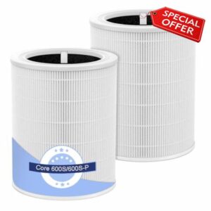 2 Pack Core 600s Replacement Filter Compatible with Levoit Core 600S-P Air Purifier