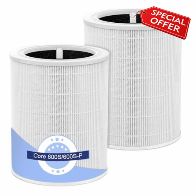 2 Pack Core 600s Replacement Filter Compatible with Levoit Core 600S-P Air Purifier