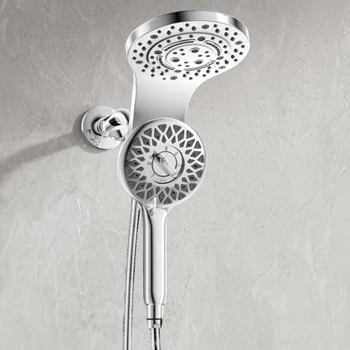 High Pressure Dual Shower Heads with Handheld Spray Combo