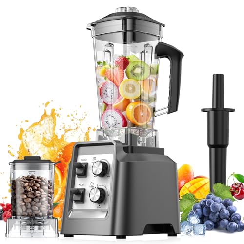Smoothie Blender with Timer - Countertop Blenders with 68oz Dishwasher-Safe Pitcher