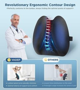 Ergonomic Lumbar Pillow for 5X Back Support and Improved Posture Effectively