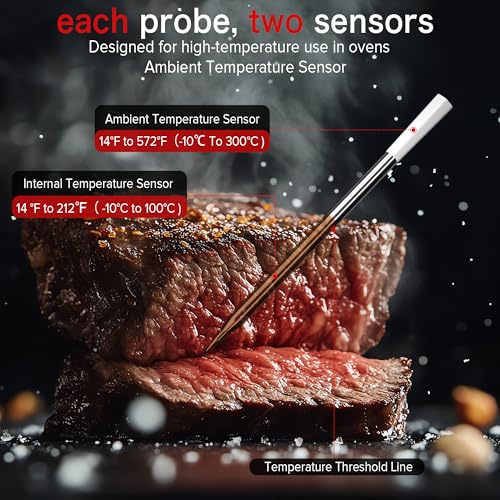 Smart Bluetooth Wireless Food Thermometer with Dual Probes
