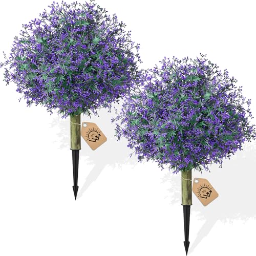 Set of 2 UV Resistant Fake Greenery Shrub Bushes