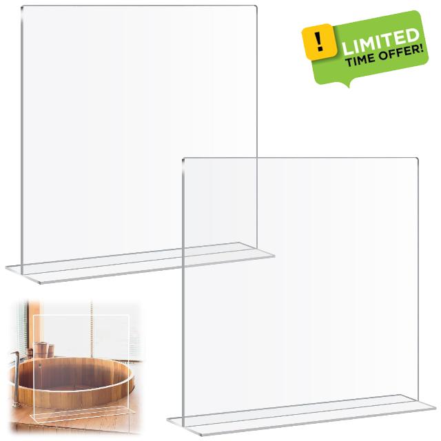 2 Pcs 19" x 18" Acrylic Sink Splatter Screens Splash Guard Clear Freestanding Panel Barrier Protective Shield for Kitchen Home Medical Complexes Schools Workspaces Restaurants Hospital