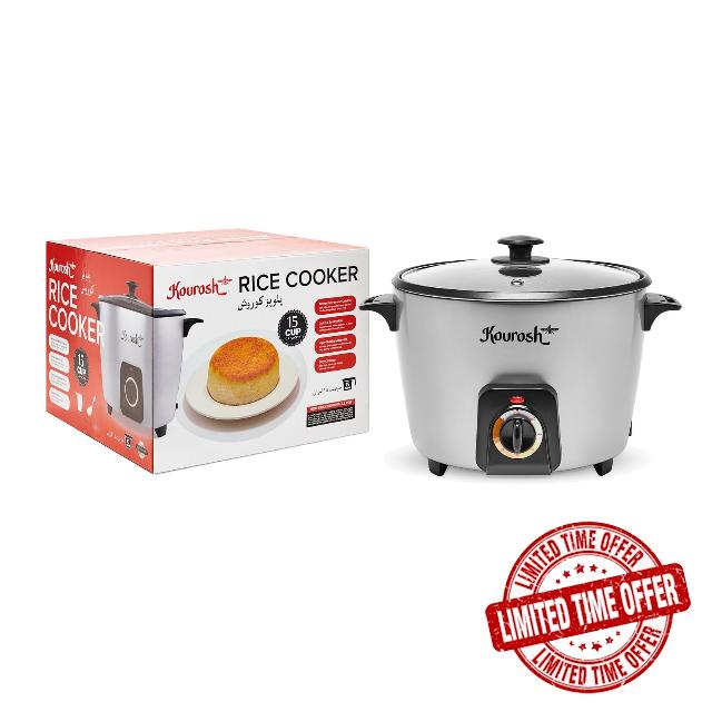 YEDI KOUROSH Automatic Persian Rice Cooker - Tahdig Rice Maker Perfect Rice Crust (15 CUP)