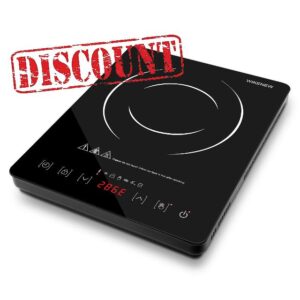 portable induction cooktop.120°F~465°F Crystal Glass Surface Countertop Electric Cooktop1800W. Automatic heat reduction and timer feature.Easy to Clean Hot Plates for Cooking.kitchen burner electric