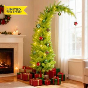 Whimsical Prelit Christmas Tree 6FT - 150 LED Lights & Remote Timer