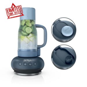 Ninja BlendBOSS | Personal Smoothie Blender & Tumbler | 26oz Travel Tumbler w/Leakproof Lid & Intergrated Chug Spout | AutoIQ Technololgy | 1200 Peak Watt | Cyberspace | DB301CYBRN | (NEW)
