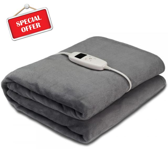 OVENTE Electric Heated Throw Blanket 50''x60'' with 10 Heat Settings