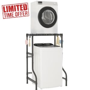 U16 Over Washer Dryer Stacking Rack for Narrow Small Laundry Room and Bathroom
