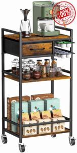 4-Tier Coffee Bar Cart with Storage