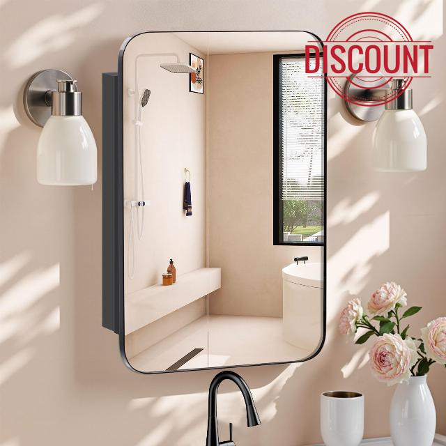 16x24 Medicine Cabinet with Mirror - Wall Cabinet Organizer for Bathroom Vanity