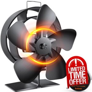 BOBEN Heat Powered Wood Stove Fan with Oscillating Function for Enhanced Heating