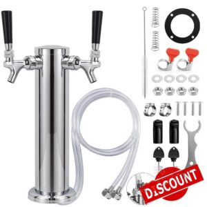 Dual Tap Beer tap Tower Dispenser with Barb Fitting